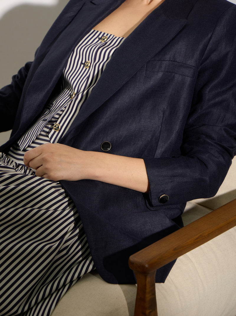 Unique navy blue blazer