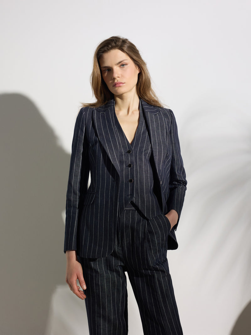 Unique grey pinstripe blazer