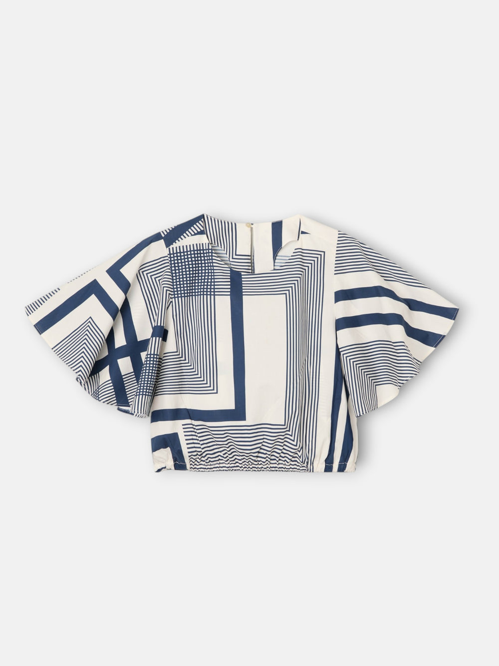 Blouse imprimée bleue unique