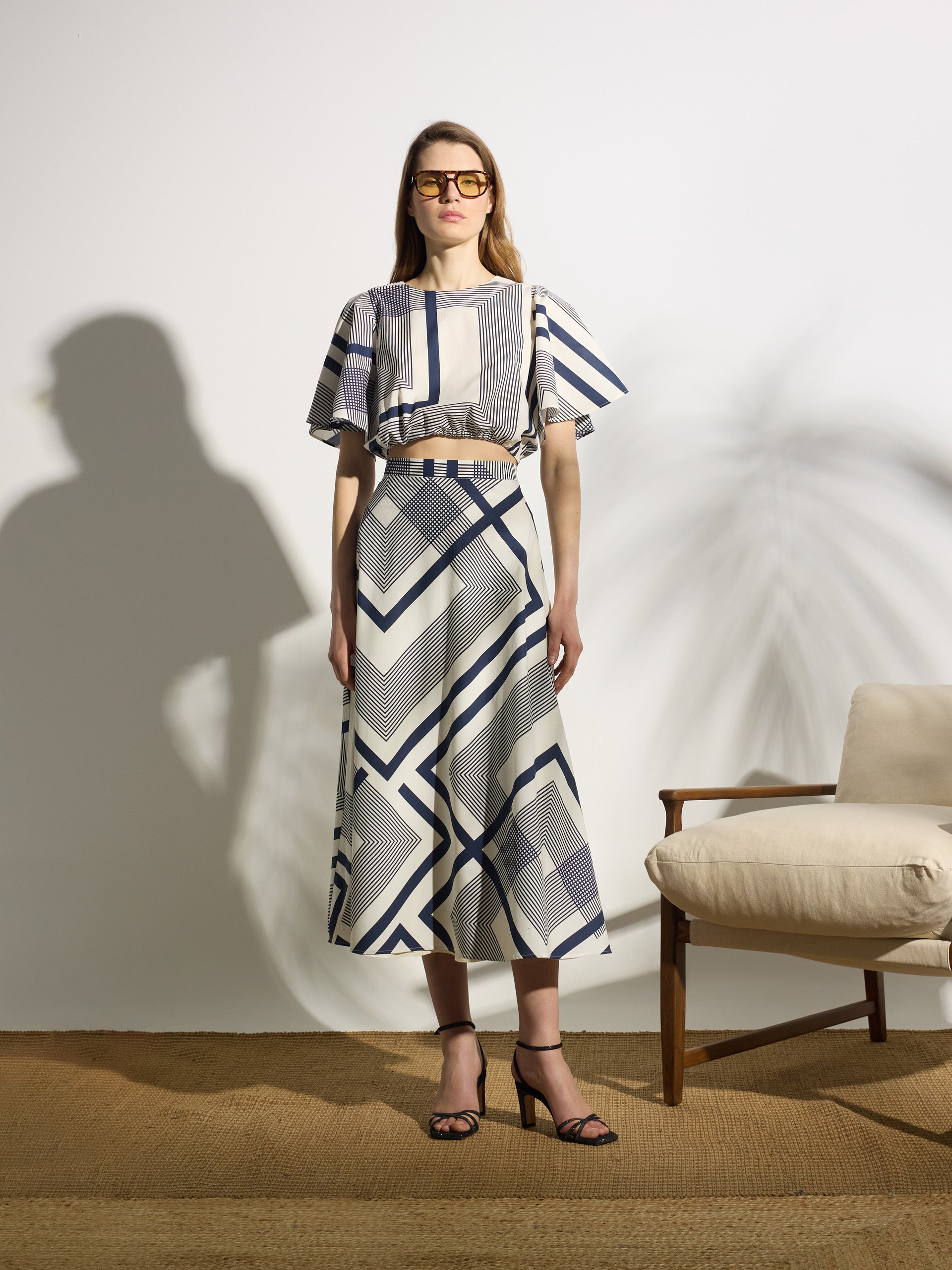 Unique blue print blouse