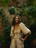 Beige puff sleeve blouse event collection