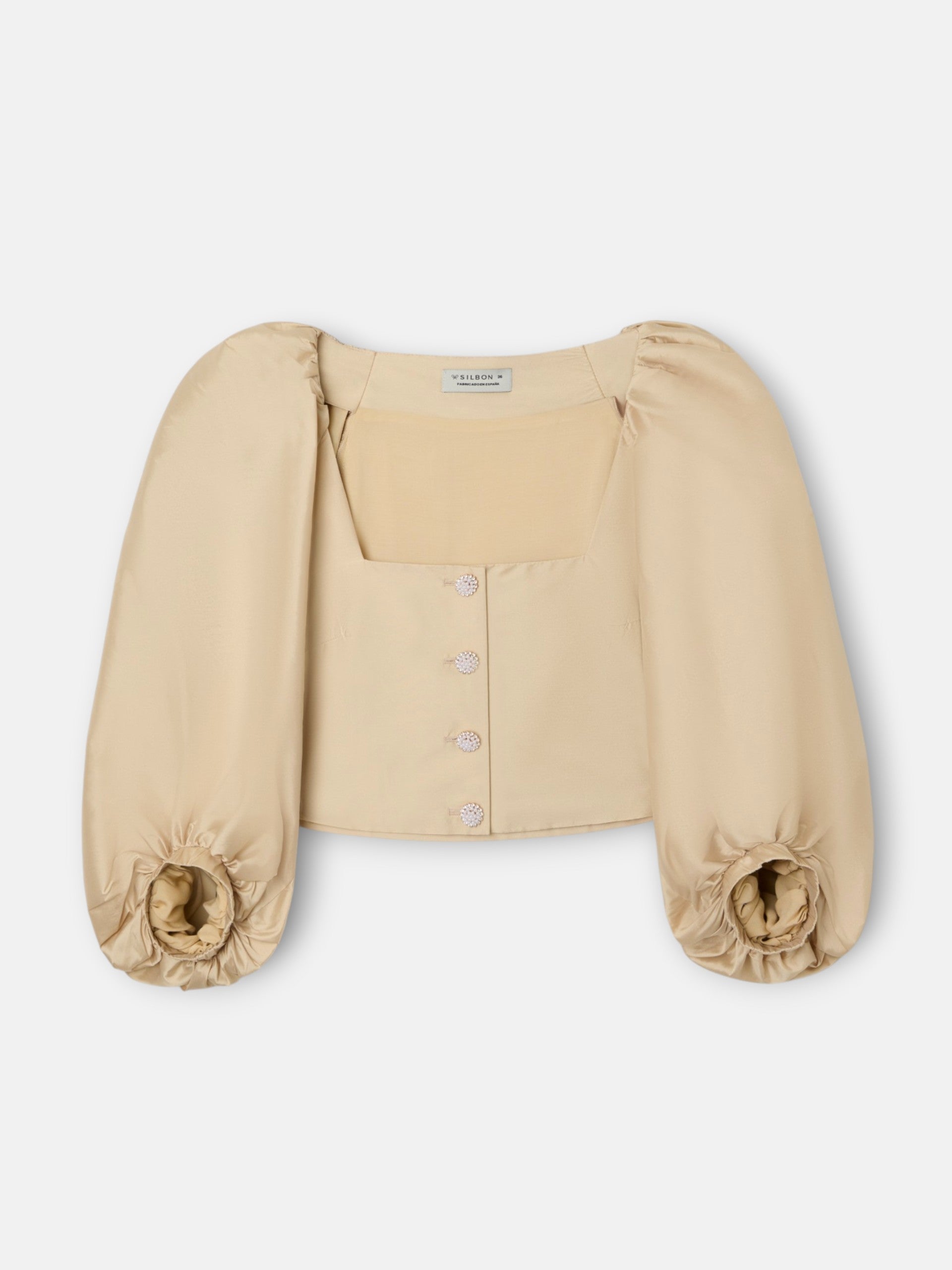 Event collection beige lantern sleeve blouse