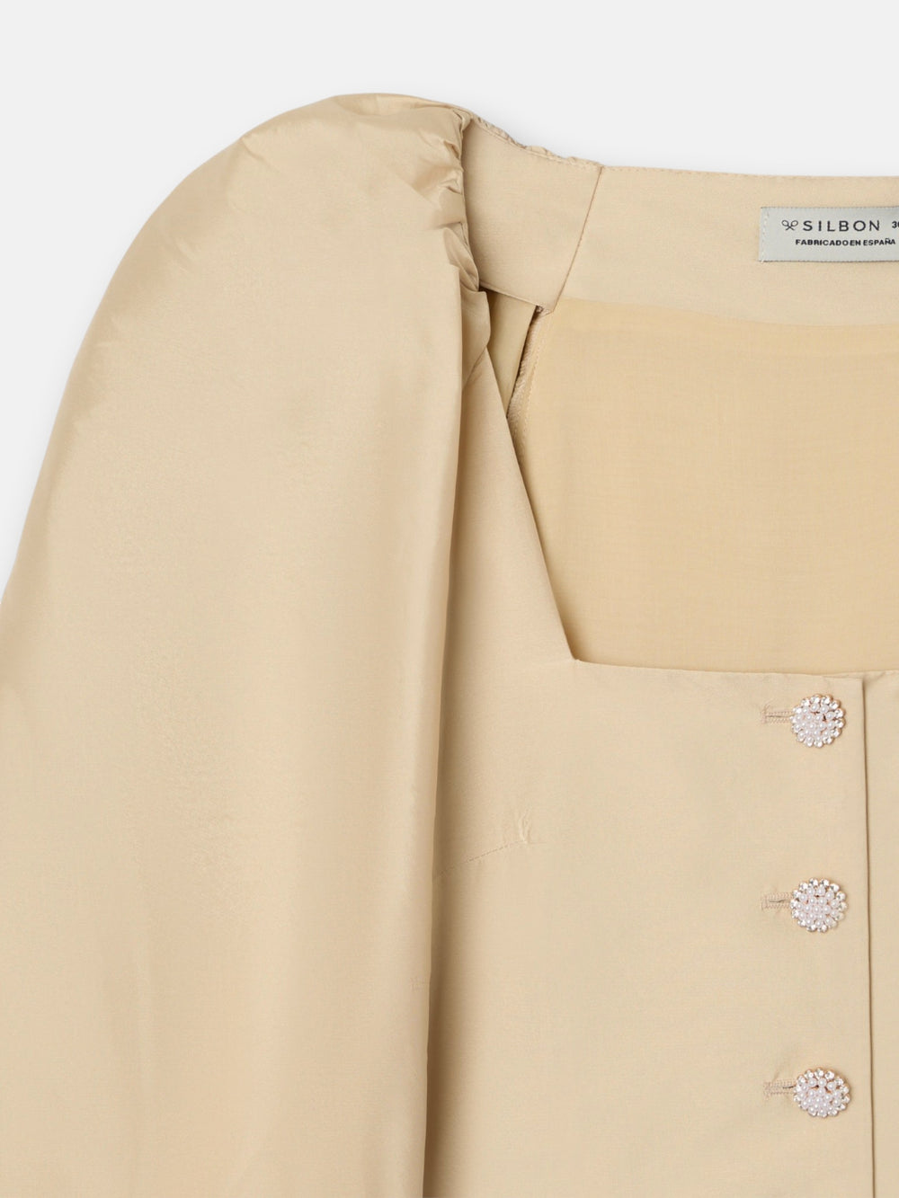 Event collection beige lantern sleeve blouse