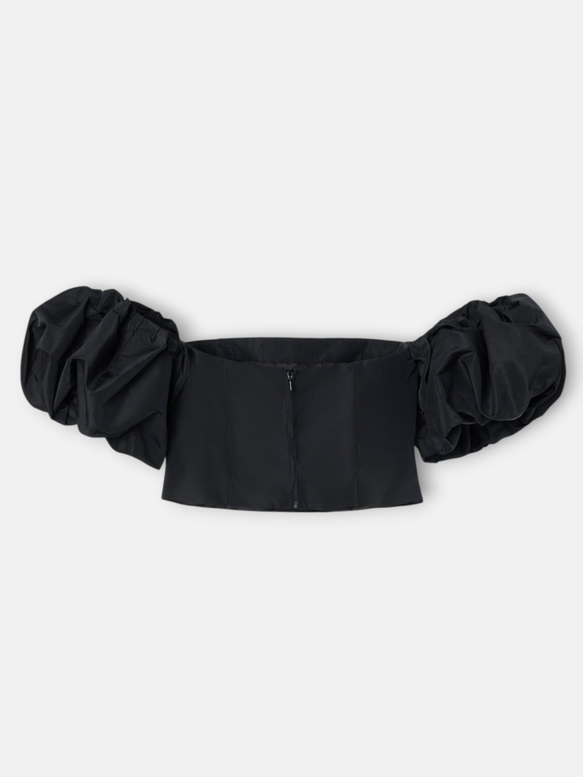 CaprilexSilbon black taffeta top