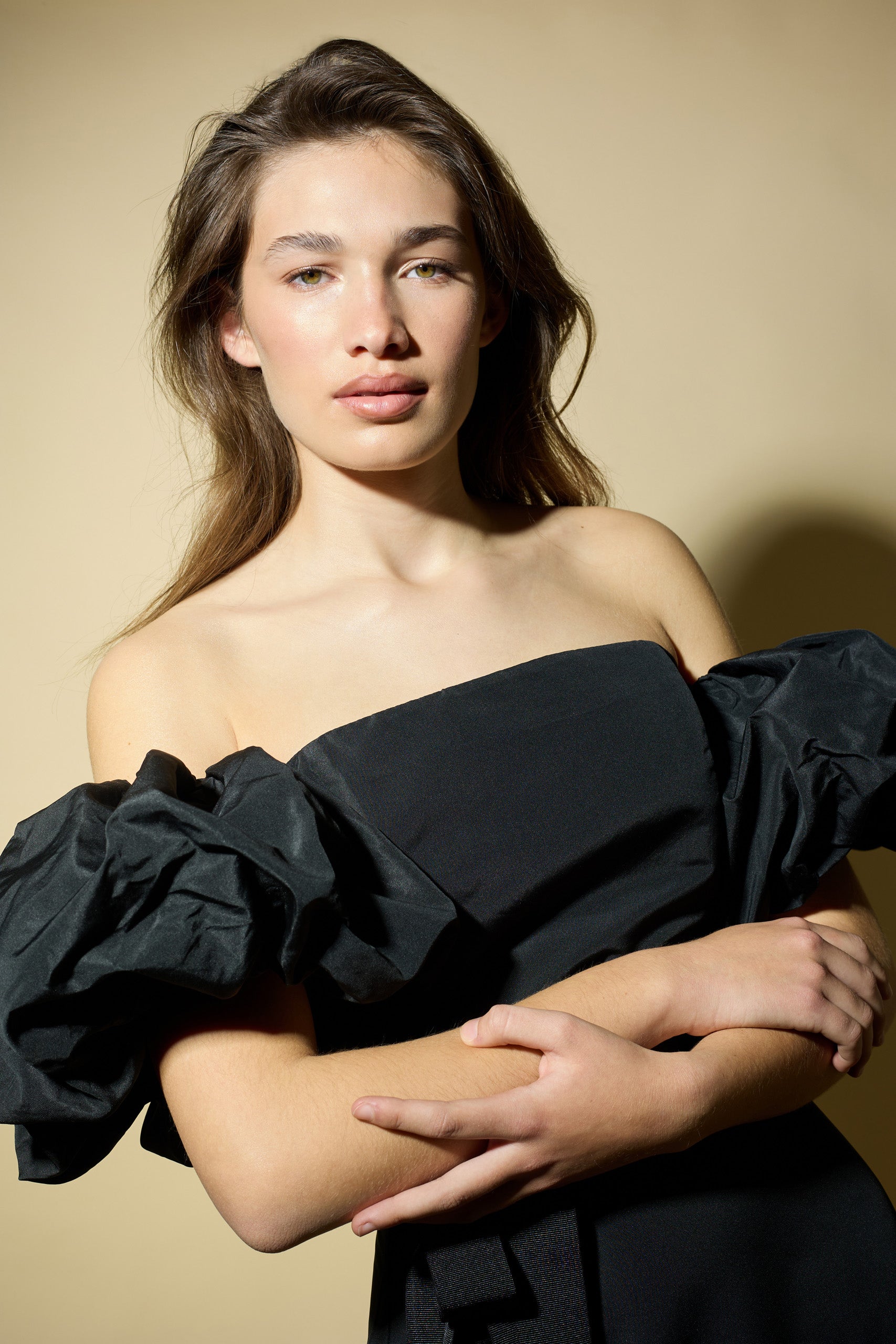 CaprilexSilbon black taffeta top