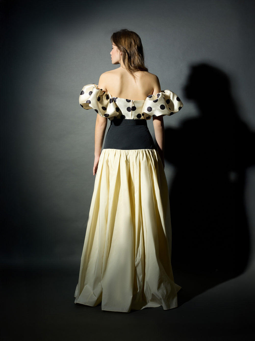 Top CaprilexSilbon mikado vainilla y negro