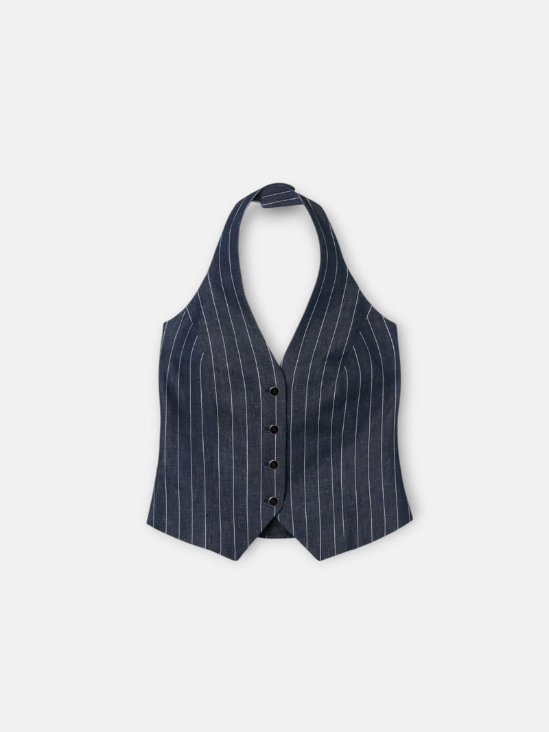 Grey pinstripe unique vest