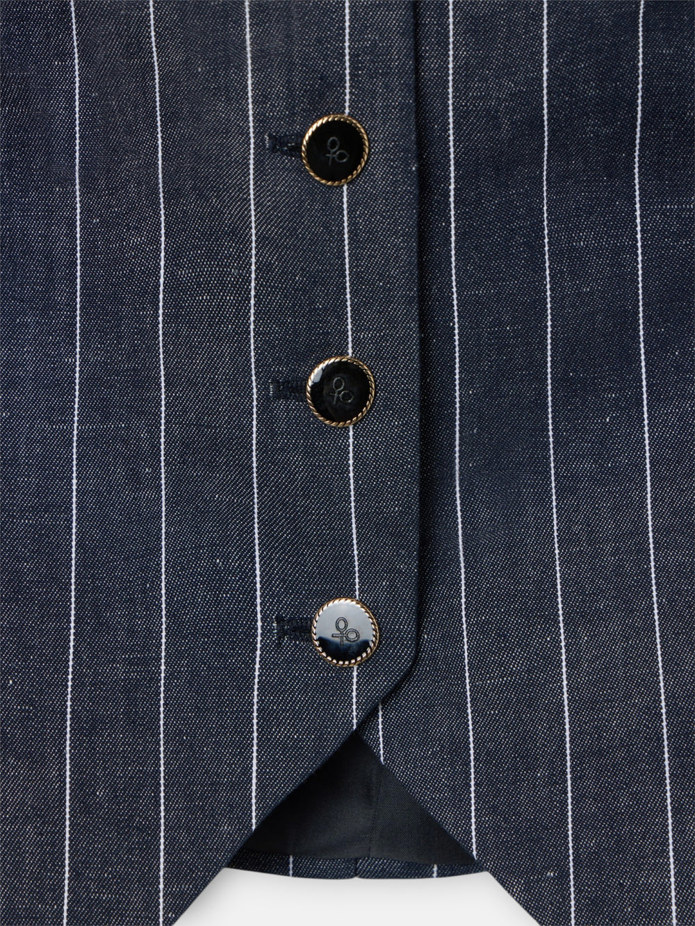 Gilet gris à fines rayures unique