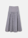 Falda midi unique rayas azul marino