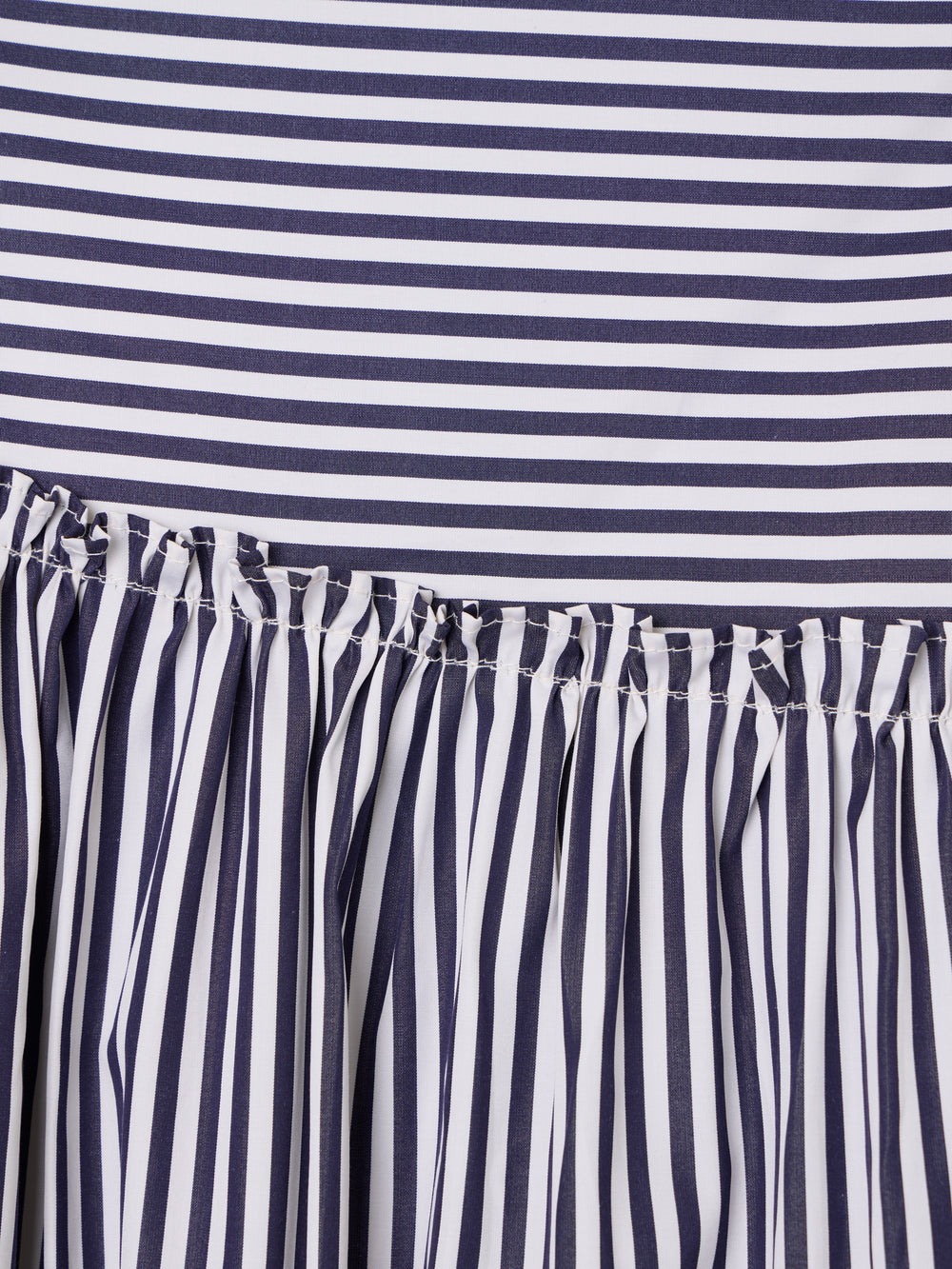 Jupe midi rayée bleu marine unique