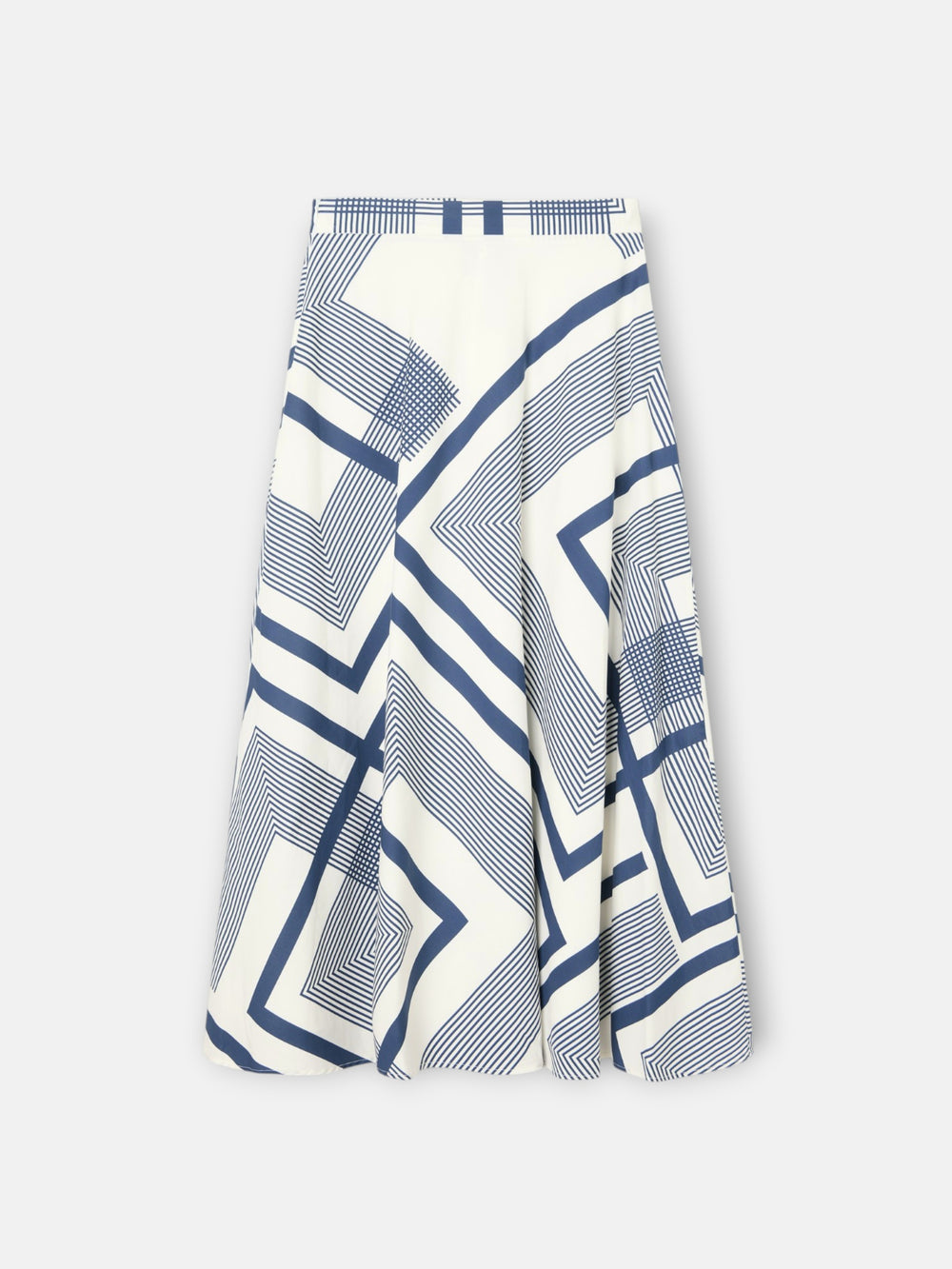 Jupe midi imprimée bleue unique