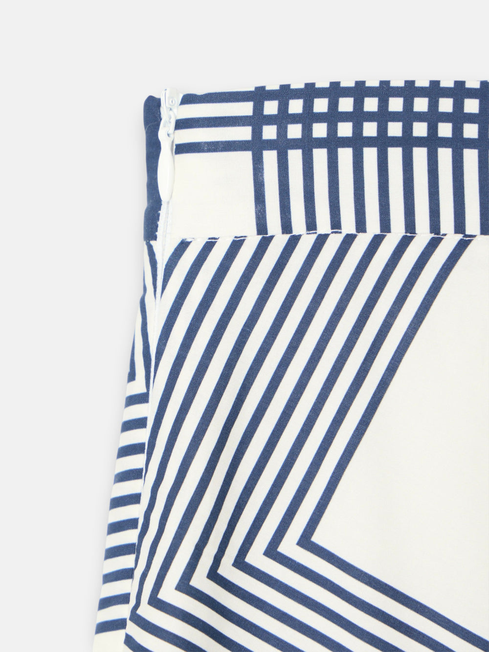 Jupe midi imprimée bleue unique