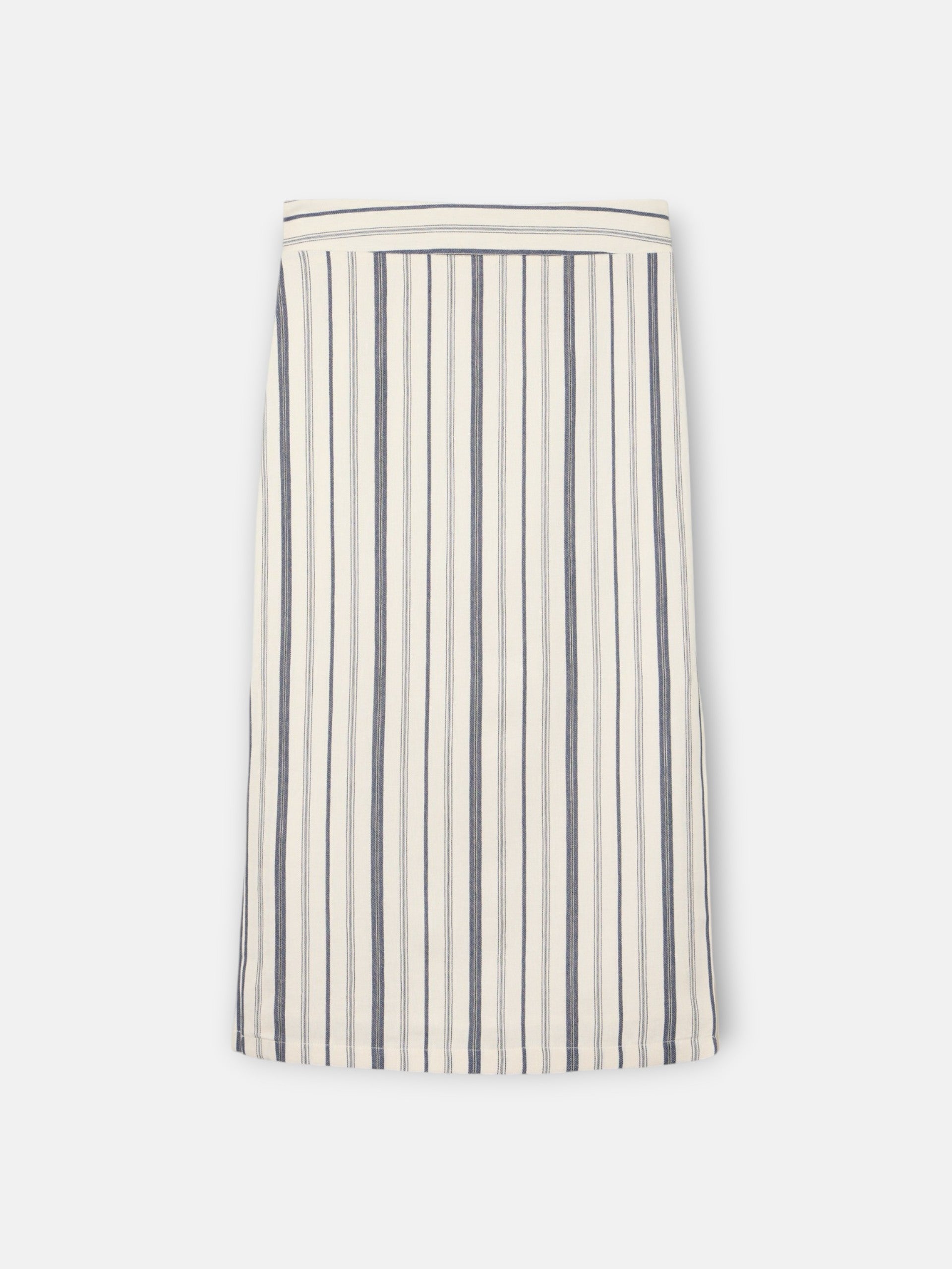 Midi skirt unique blue and beige stripes