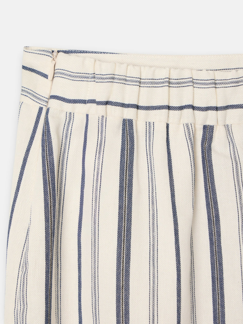 Jupe midi rayée bleue et beige unique