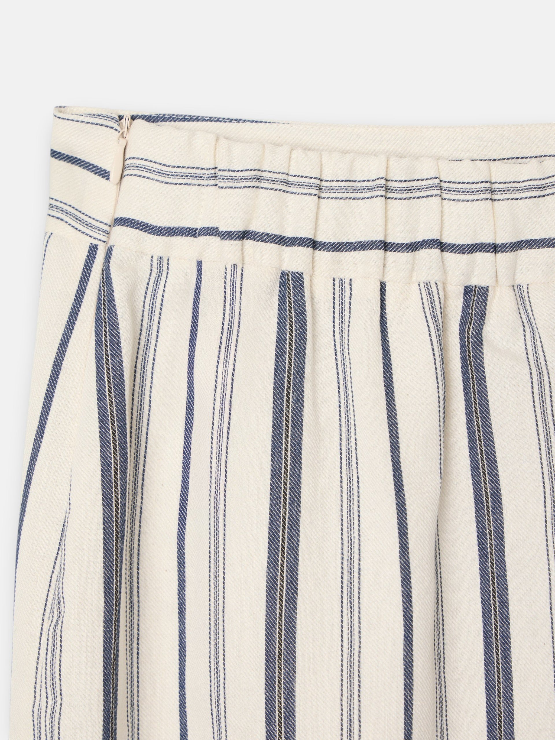 Falda midi unique rayas azul y beige