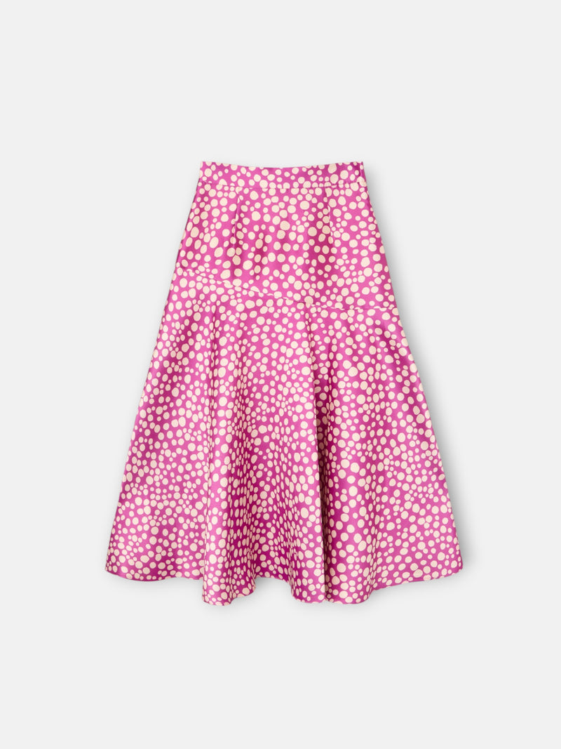 Saia midi estampada roxa coleção event