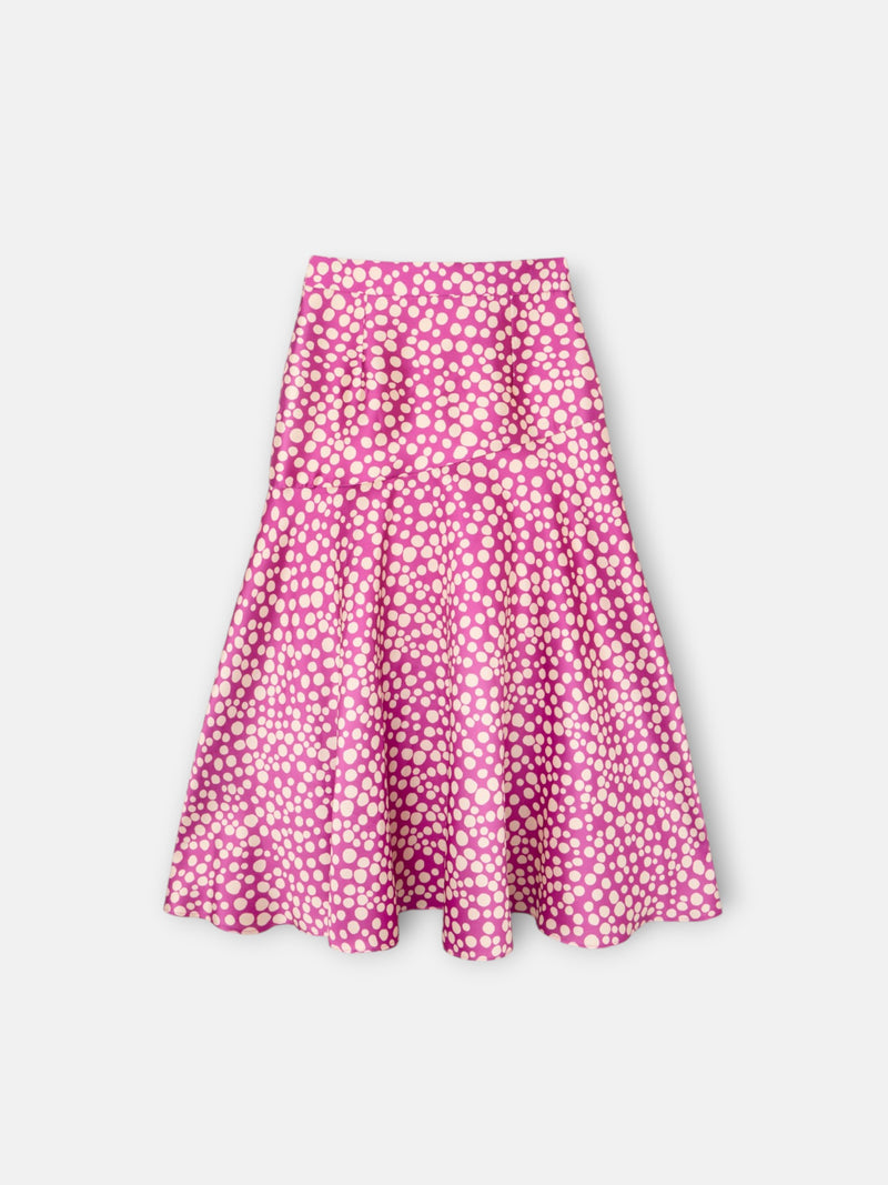 Saia midi estampada roxa coleção event