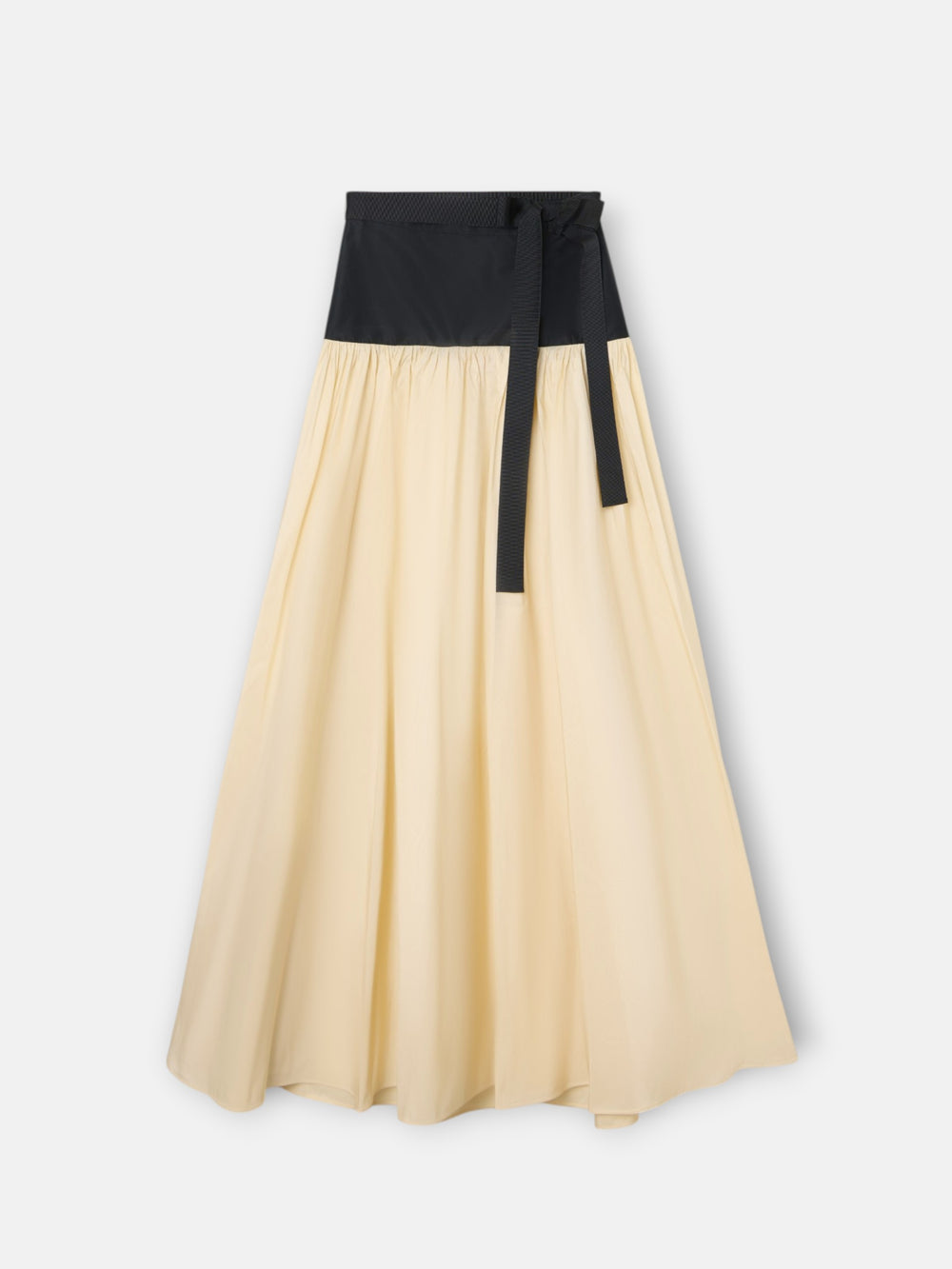 Falda CaprilexSilbon tafeta vainilla y negro