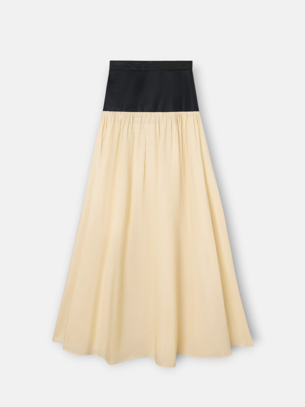 Falda CaprilexSilbon tafeta vainilla y negro