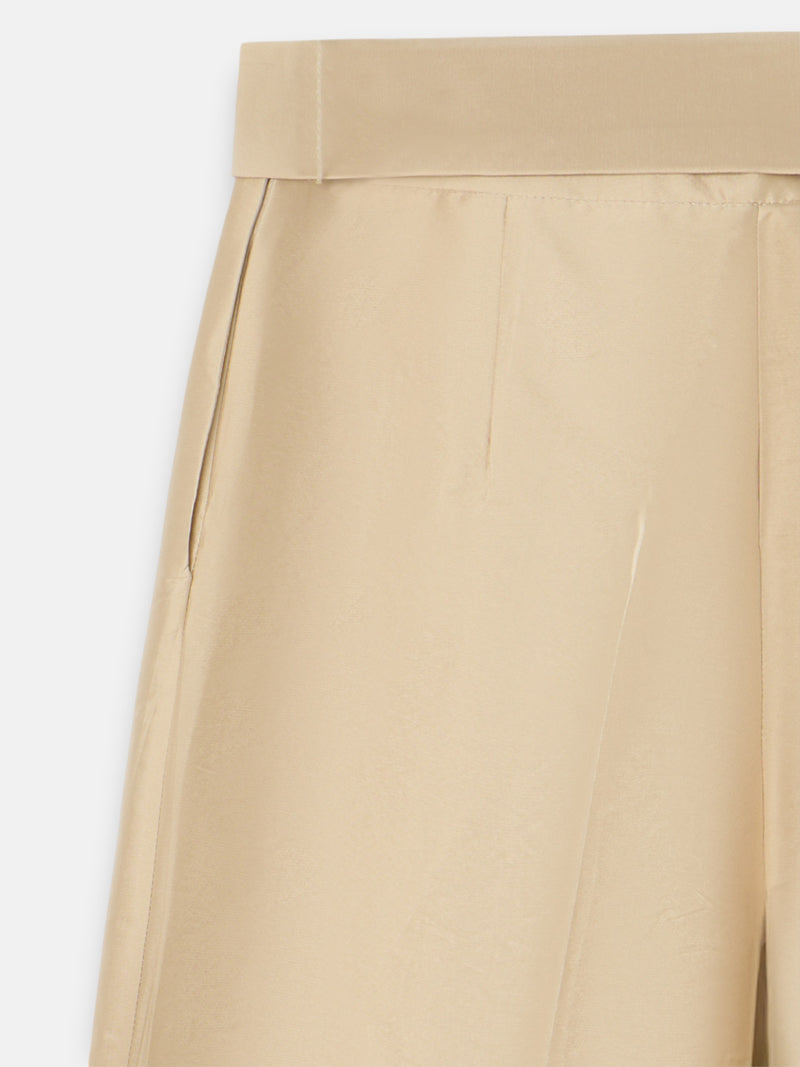 Beige taffeta event collection trousers