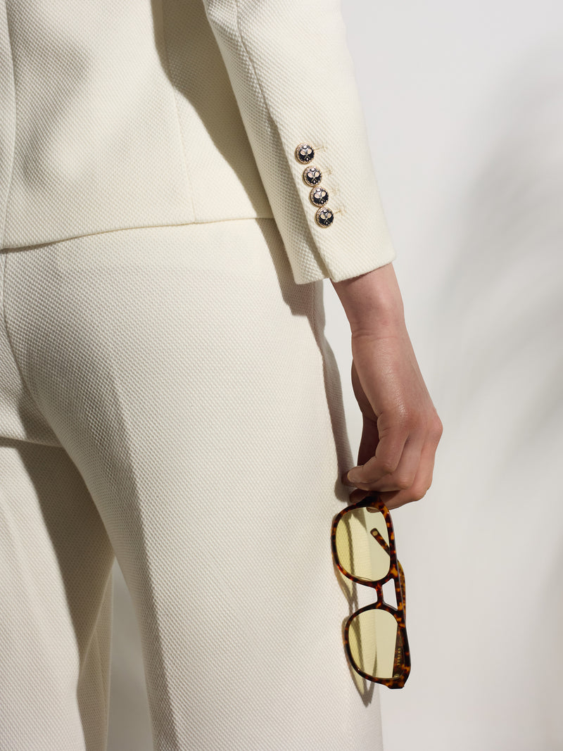 Unique palazzo trousers in raw color