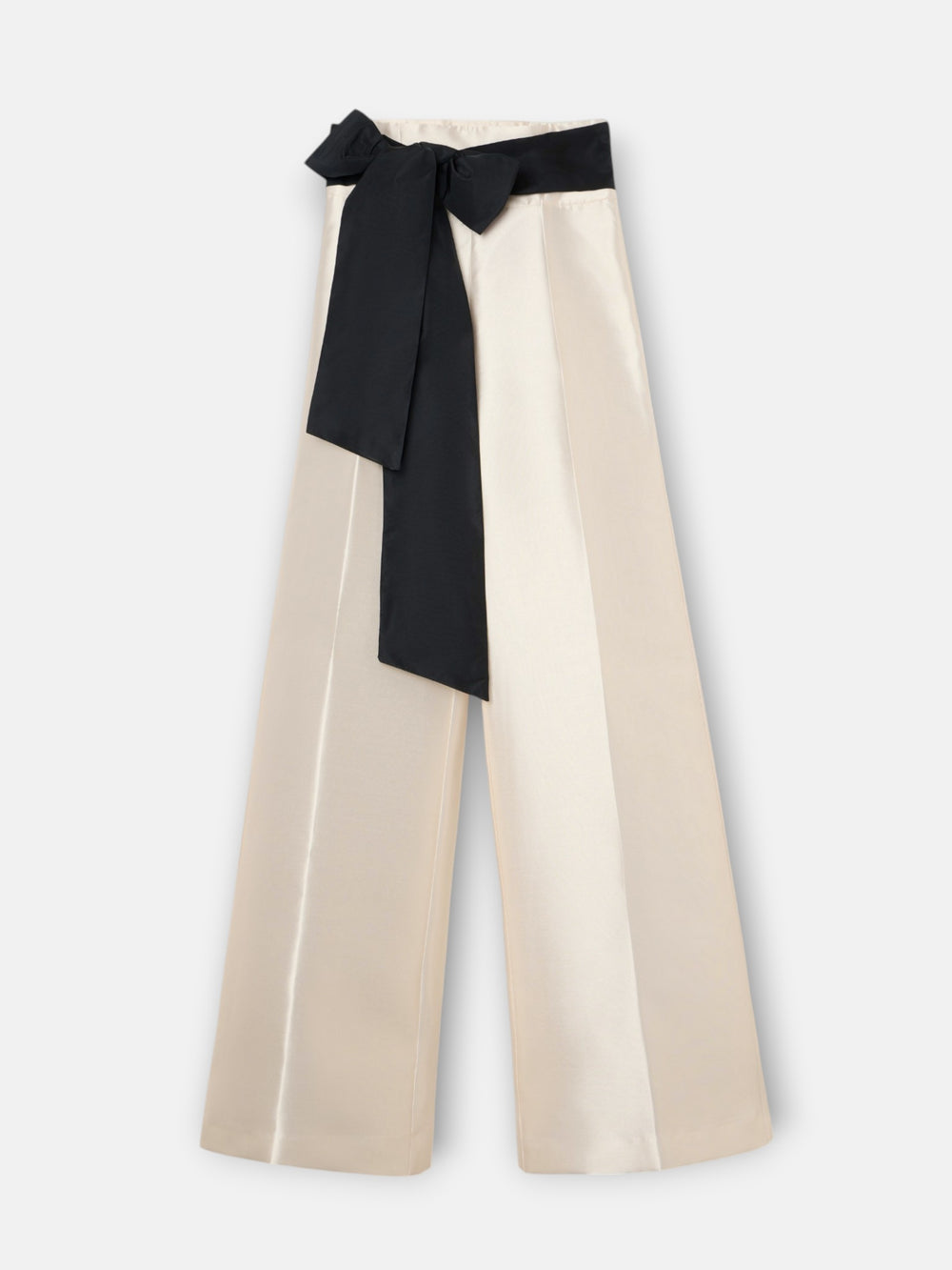 Pantalón CaprilexSilbon mikado vainilla y negro