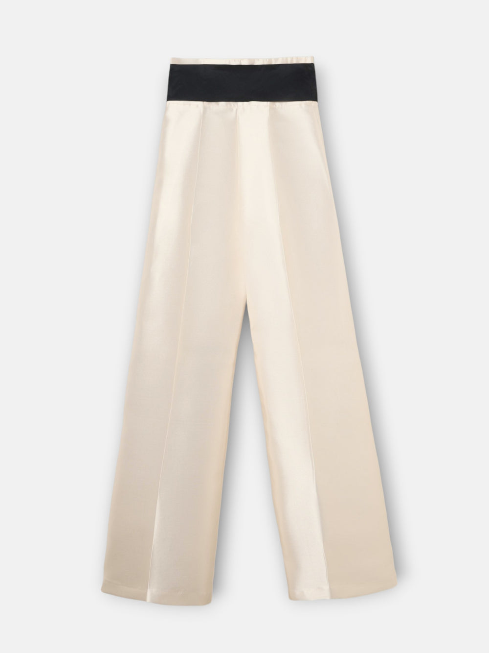 Pantalón CaprilexSilbon mikado vainilla y negro