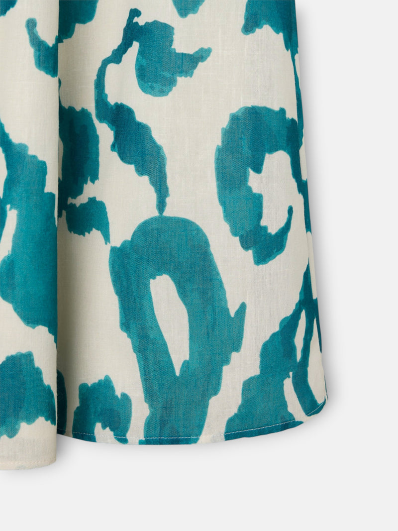 Robe de la collection événementielle à découpes imprimé vert