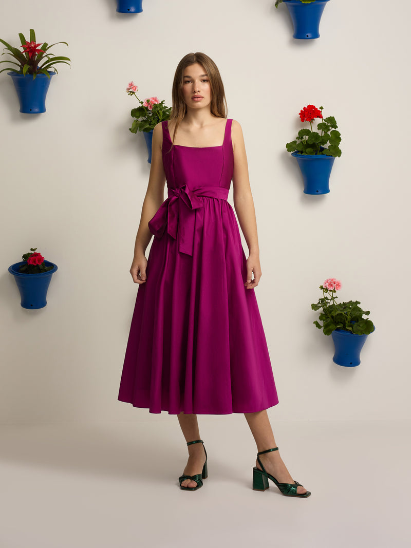 Vestido coleção de eventos tafetá roxo