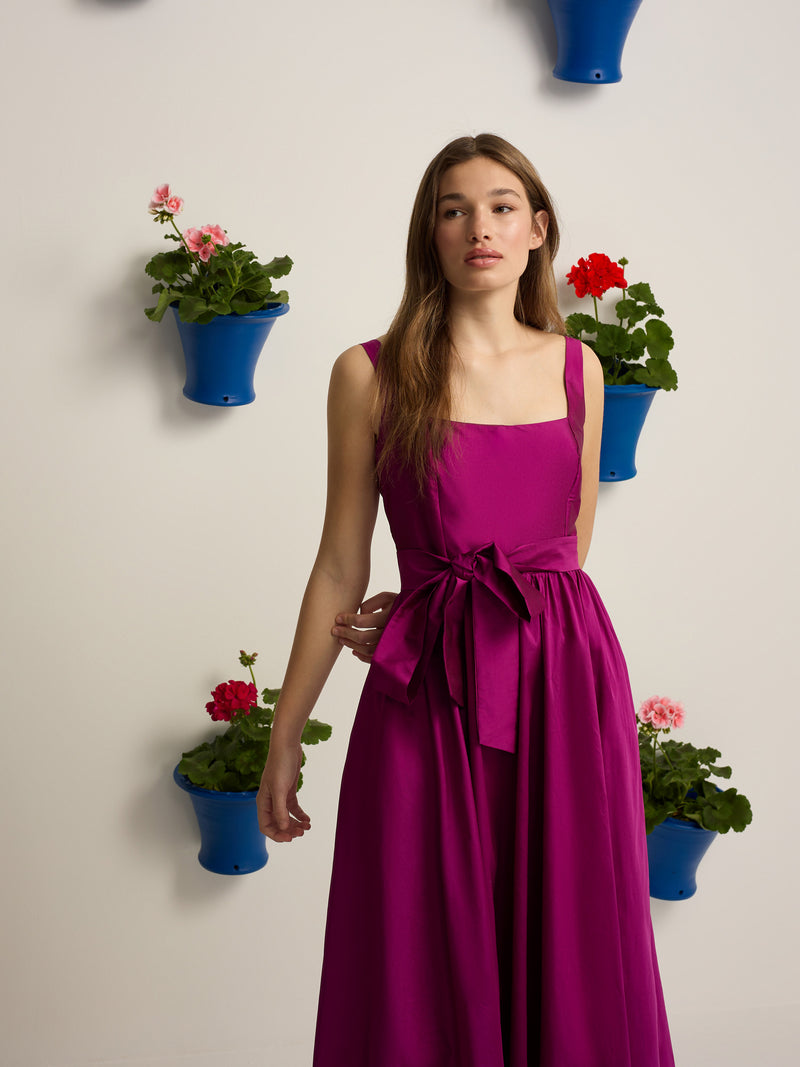Vestido coleção de eventos tafetá roxo