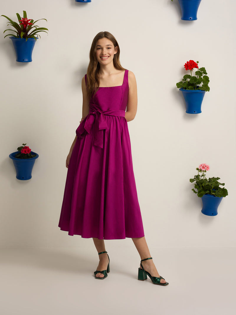 Vestido coleção de eventos tafetá roxo