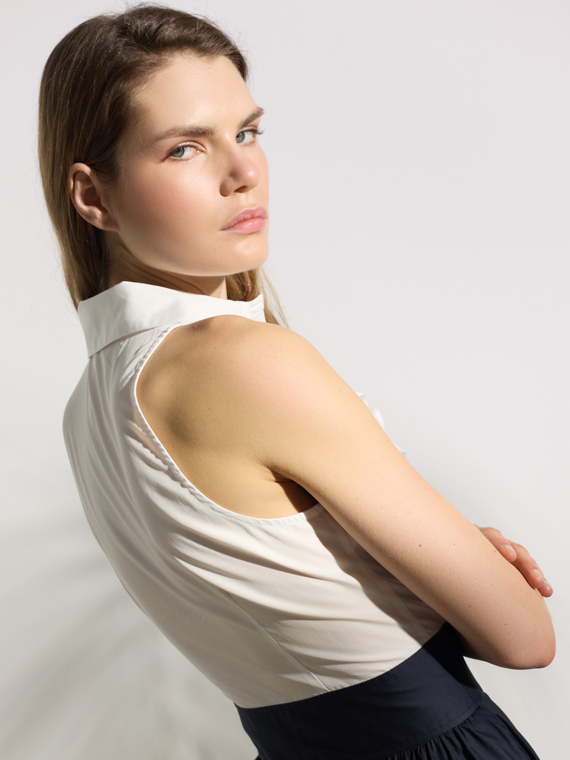 Vestido unique camisero azul marino y blanco