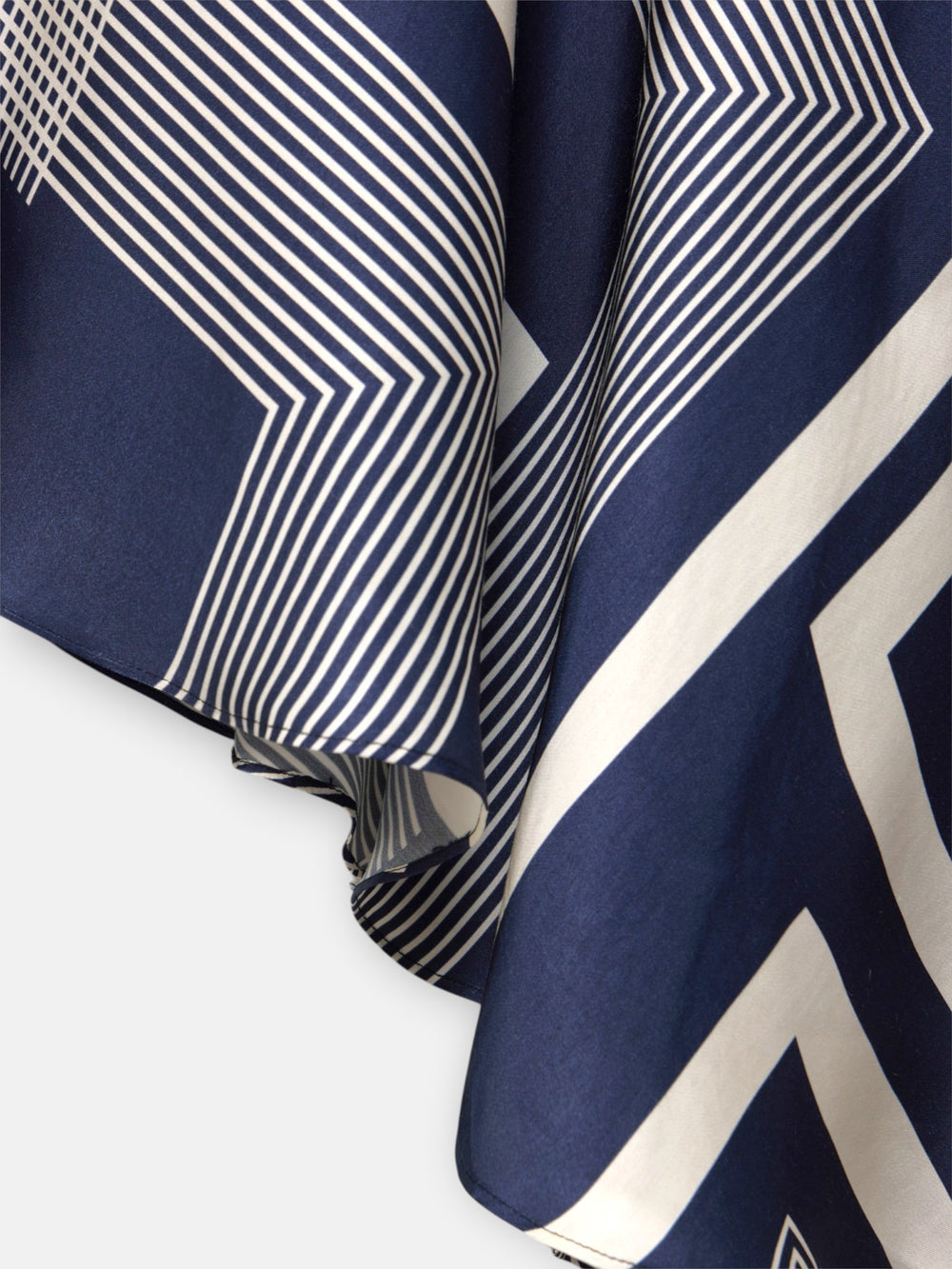 Robe midi asymétrique bleue imprimée unique