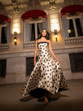 Robe CaprilexSilbon à pois vanille et noir