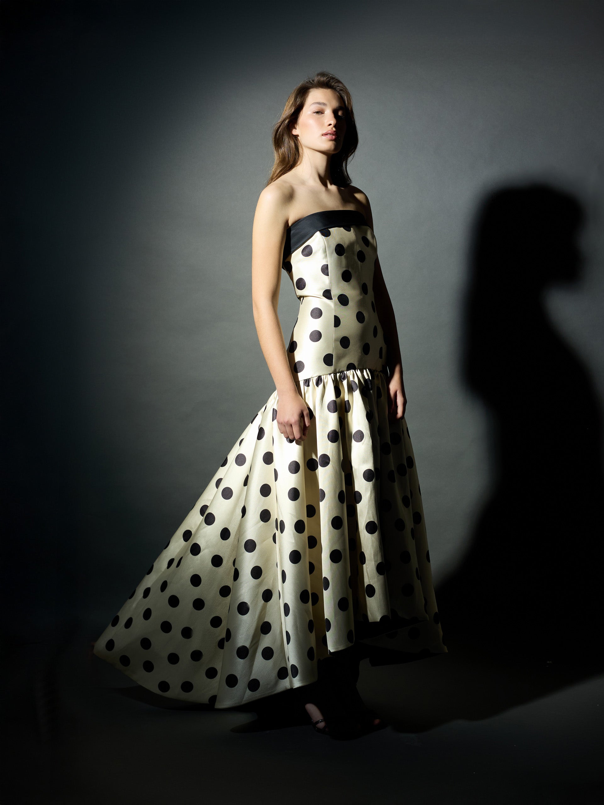 Robe CaprilexSilbon à pois vanille et noir