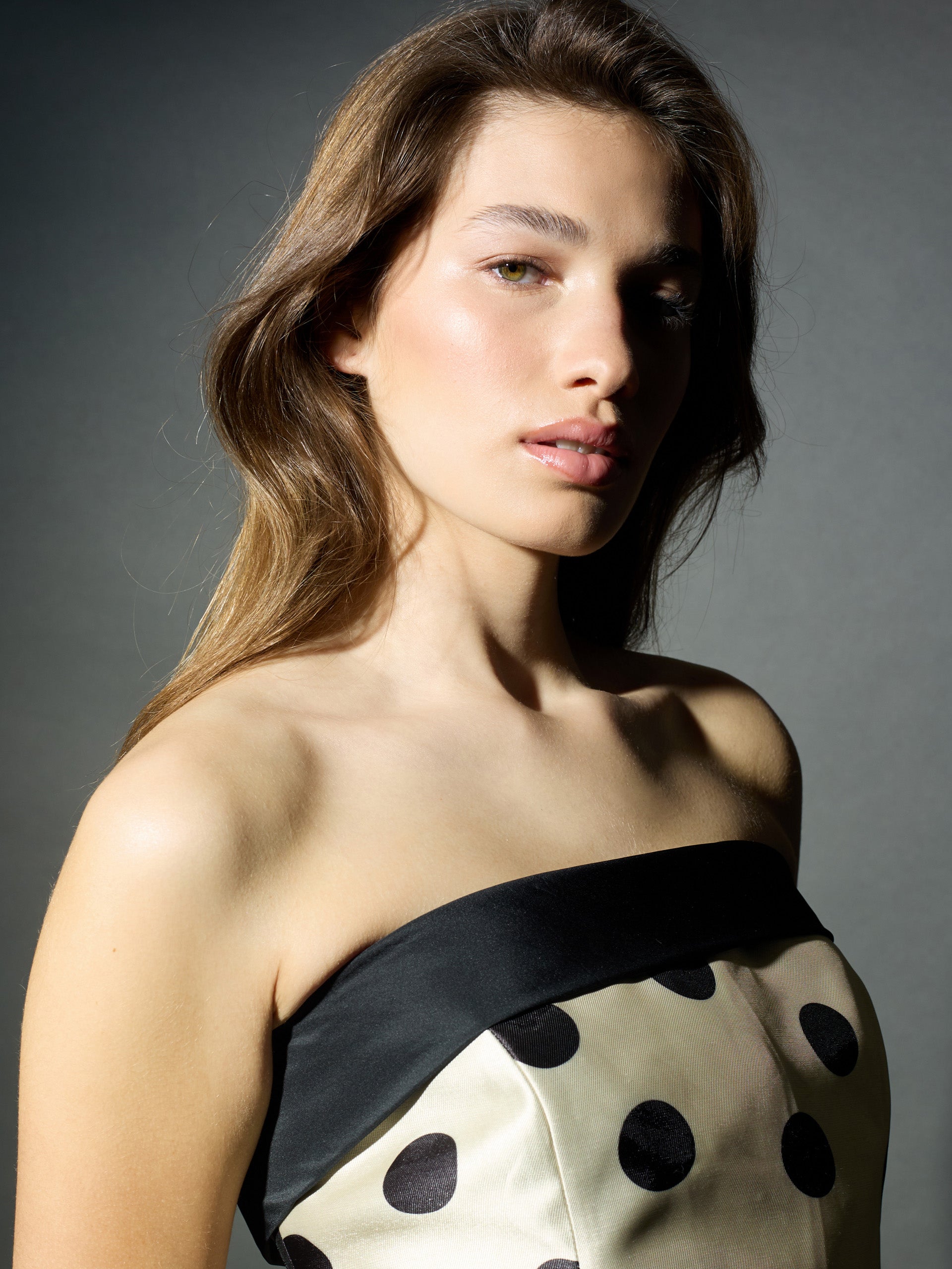 Robe CaprilexSilbon à pois vanille et noir