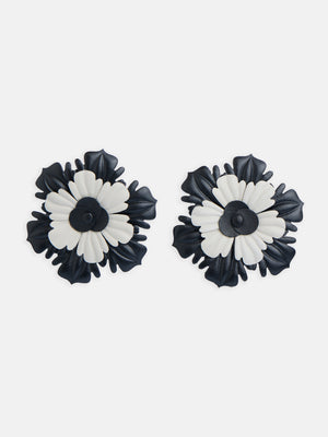 Pendientes velada flor napa bicolor