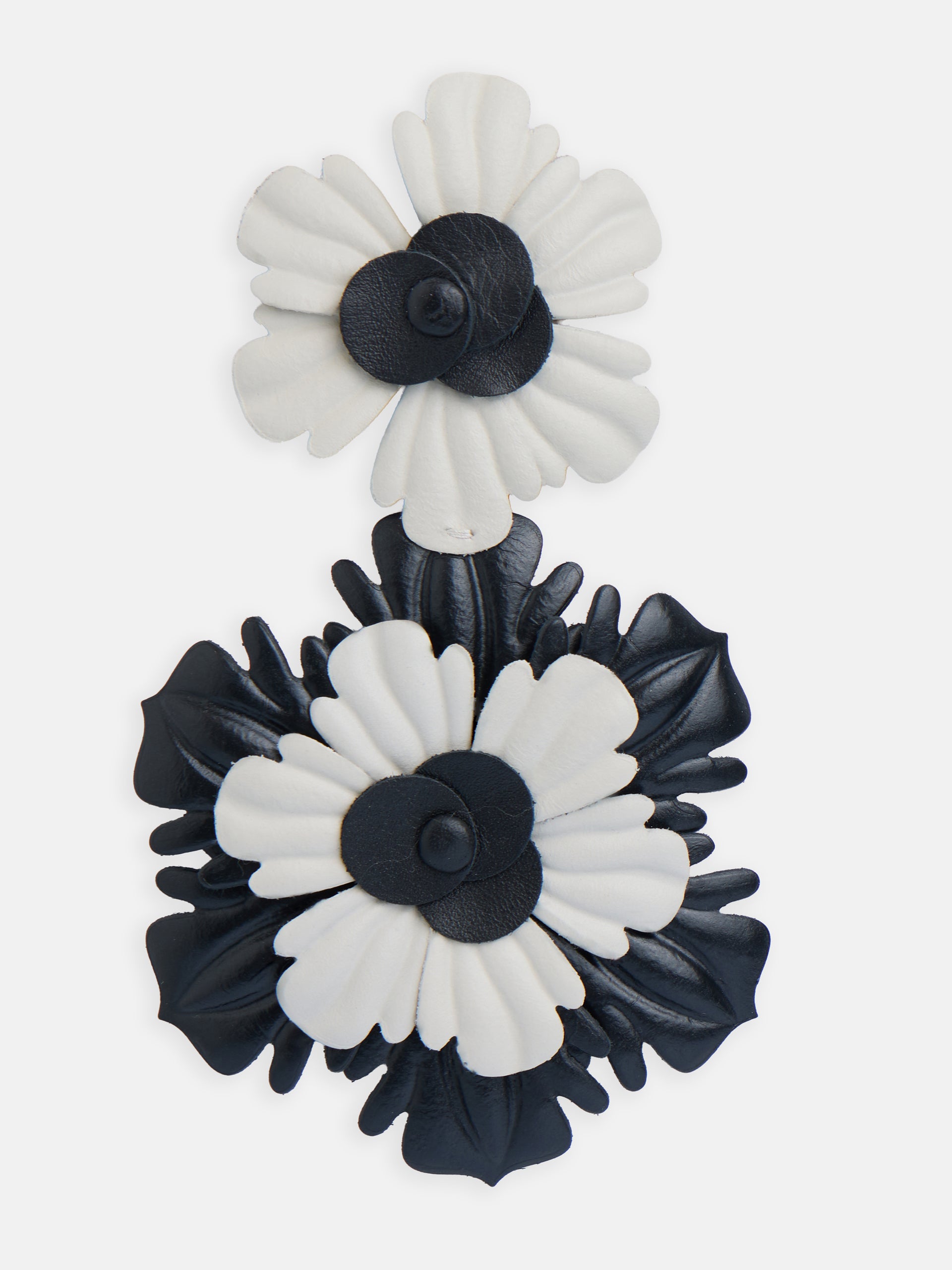 Pendiente largo velada flor napa bicolor