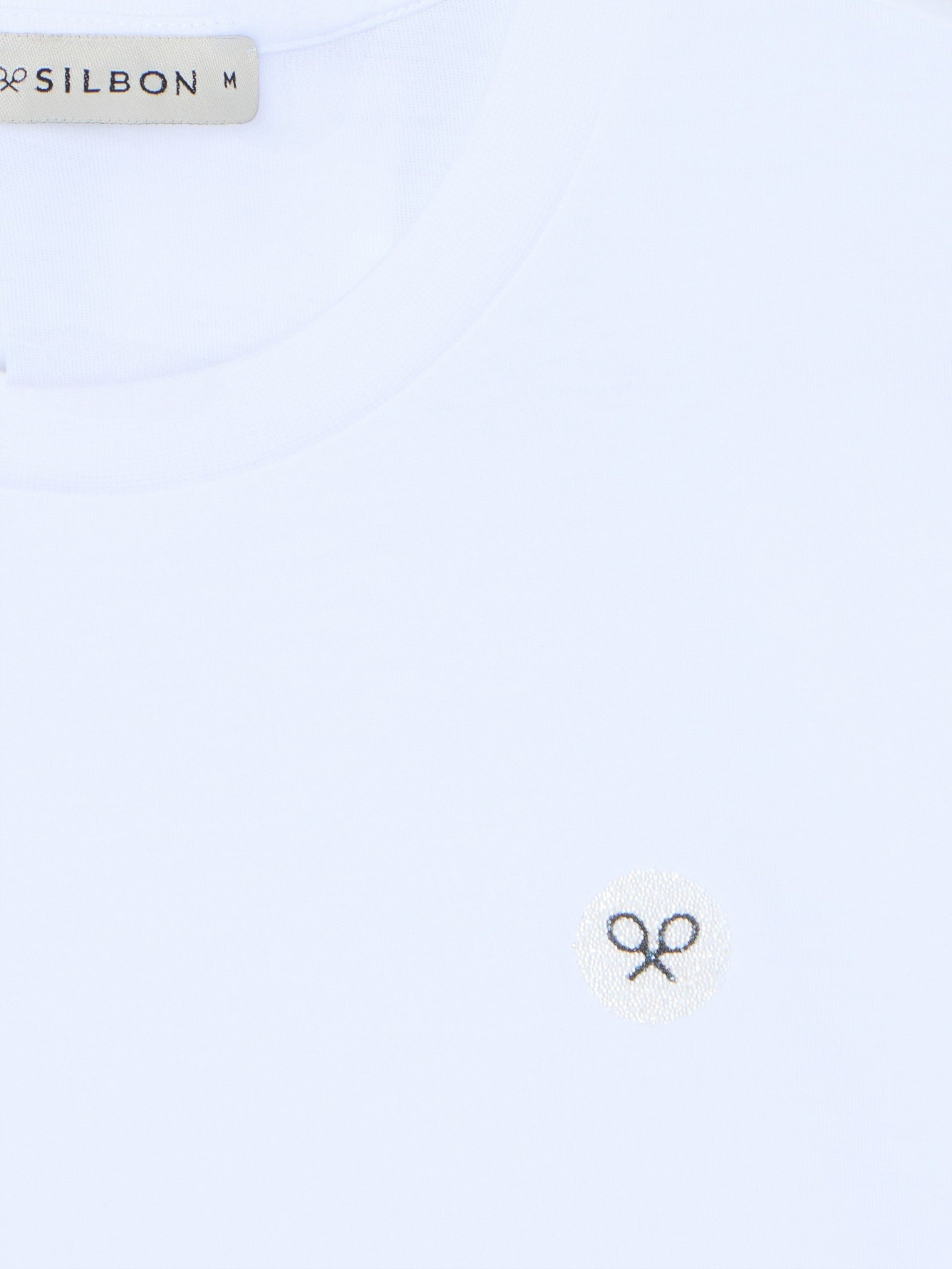 White women's t-shirt with crystal application