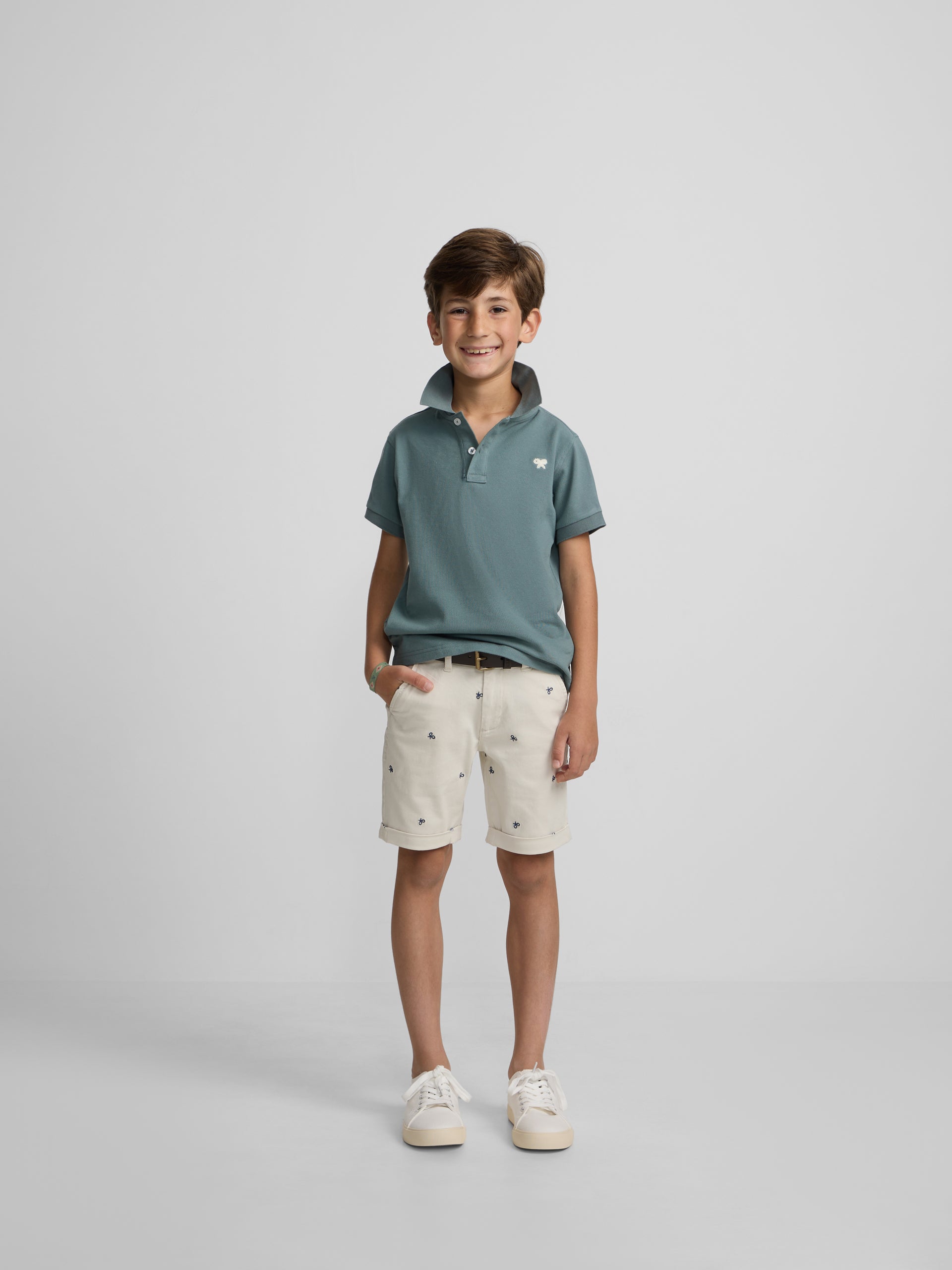 Bermuda enfant petit multiraquette bleu pierre