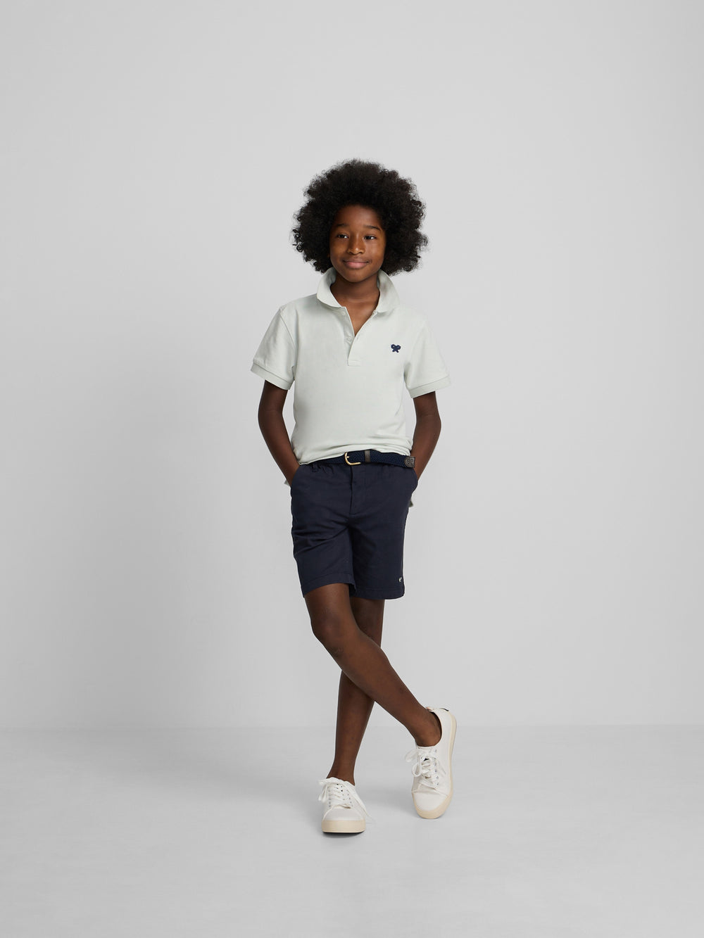 Navy blue kids' sport Bermuda