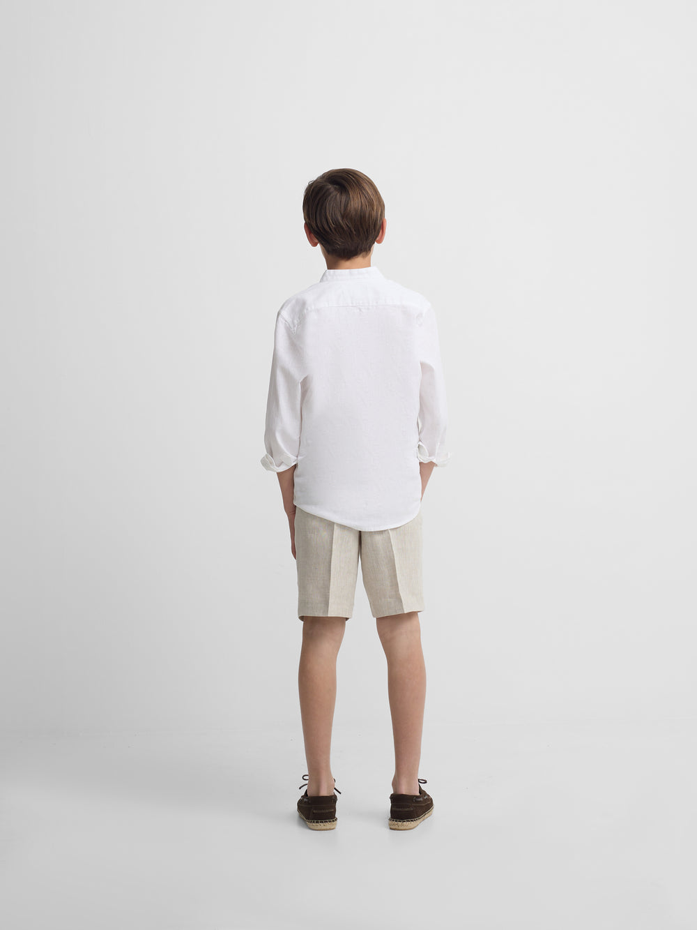 Bermuda kids lino beige medio