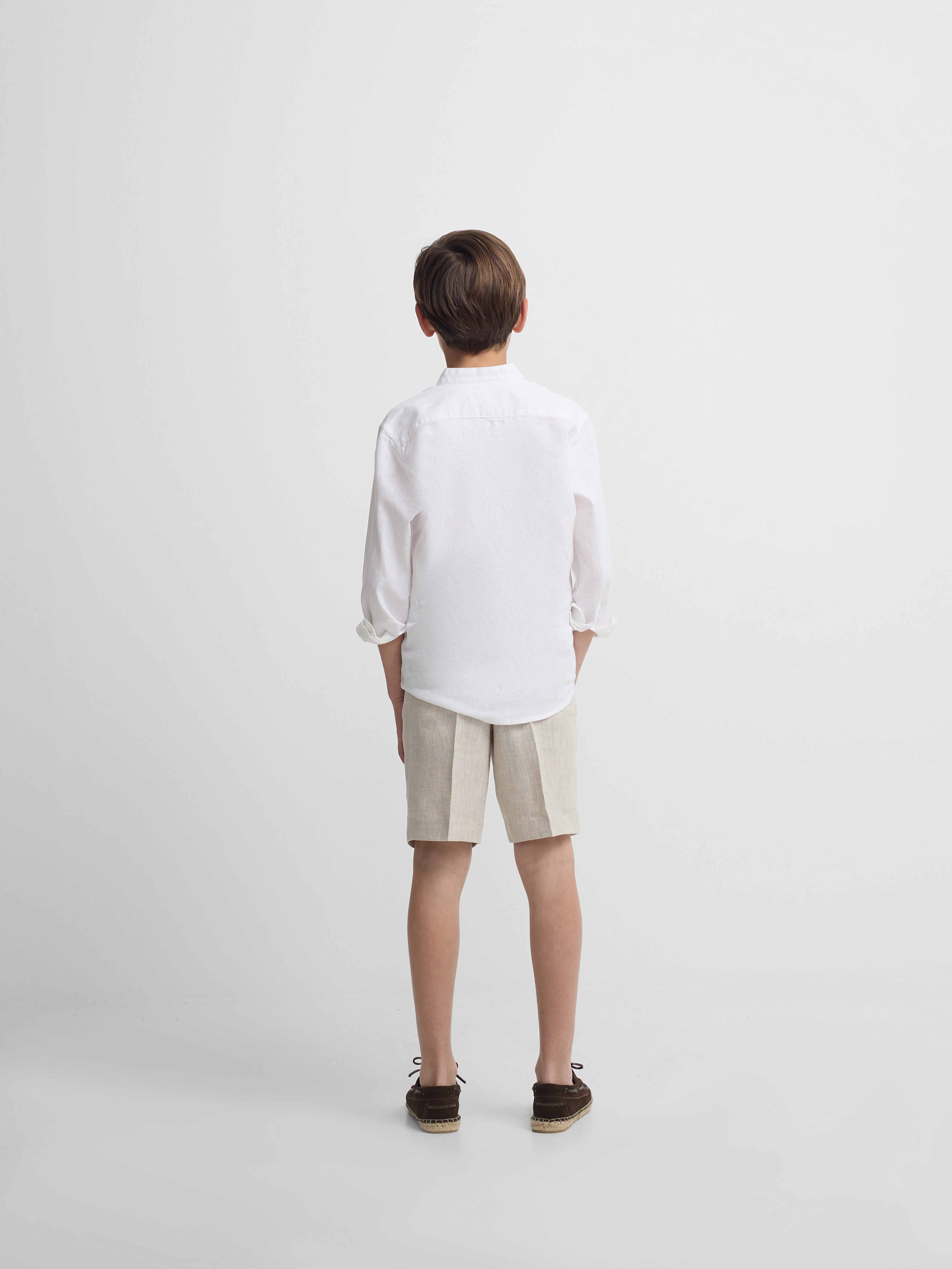 Bermuda kids lino beige medio