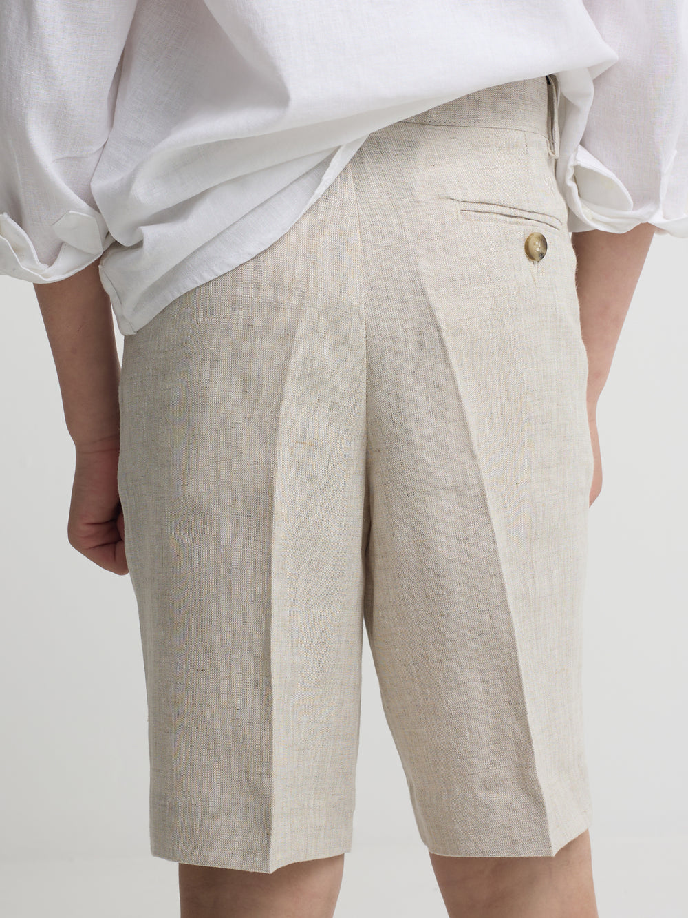 Bermuda kids lino beige medio