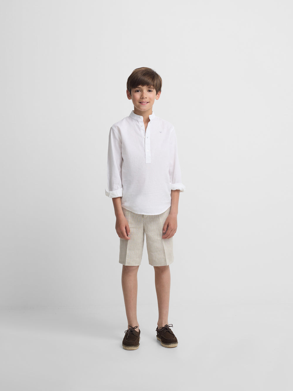 Bermuda kids lino beige medio