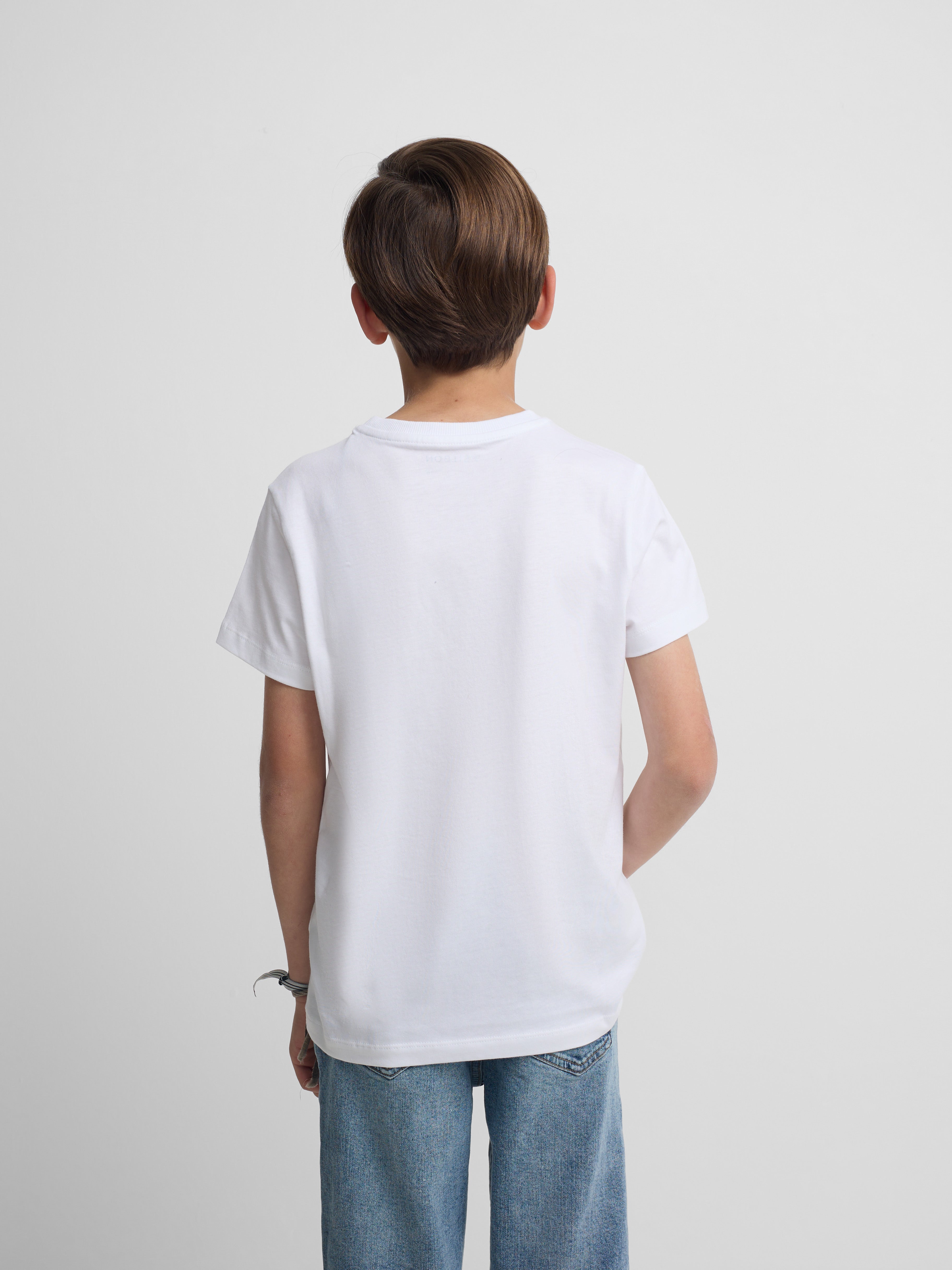 Camiseta kids Silbon raqueta media multicolor blanco