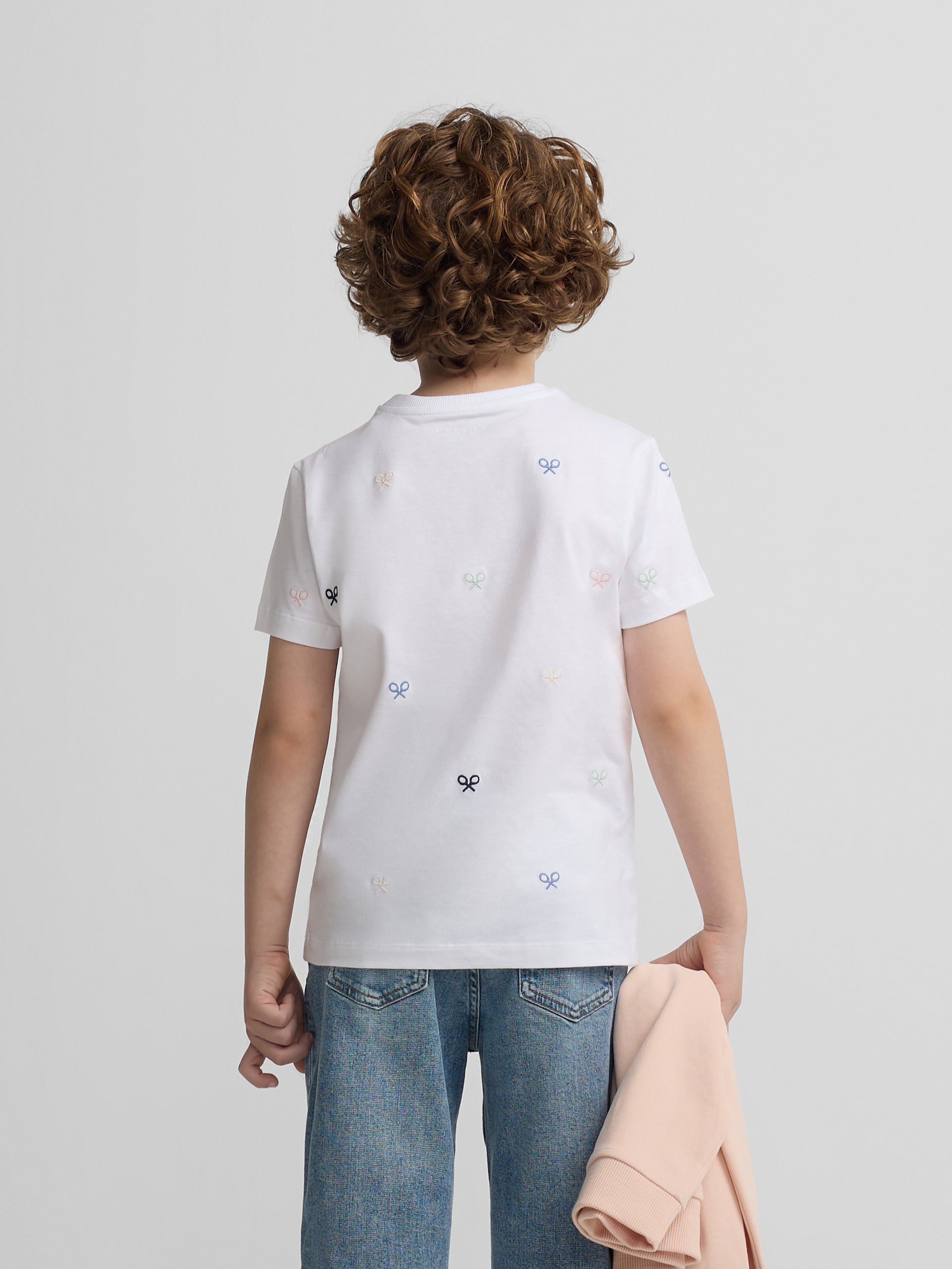 Kids' multi-racket t-shirt white