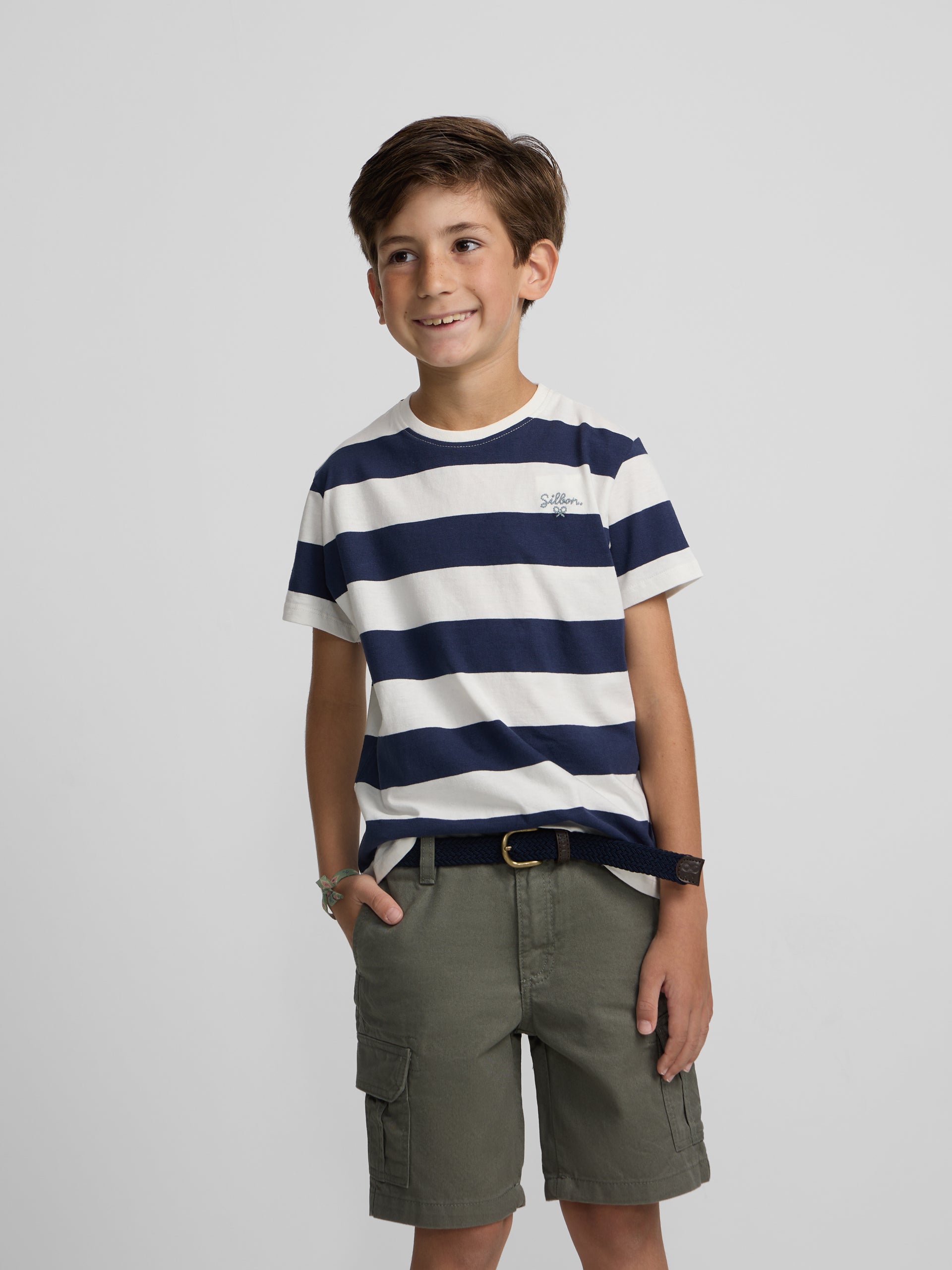 Kids vintage blue striped t-shirt