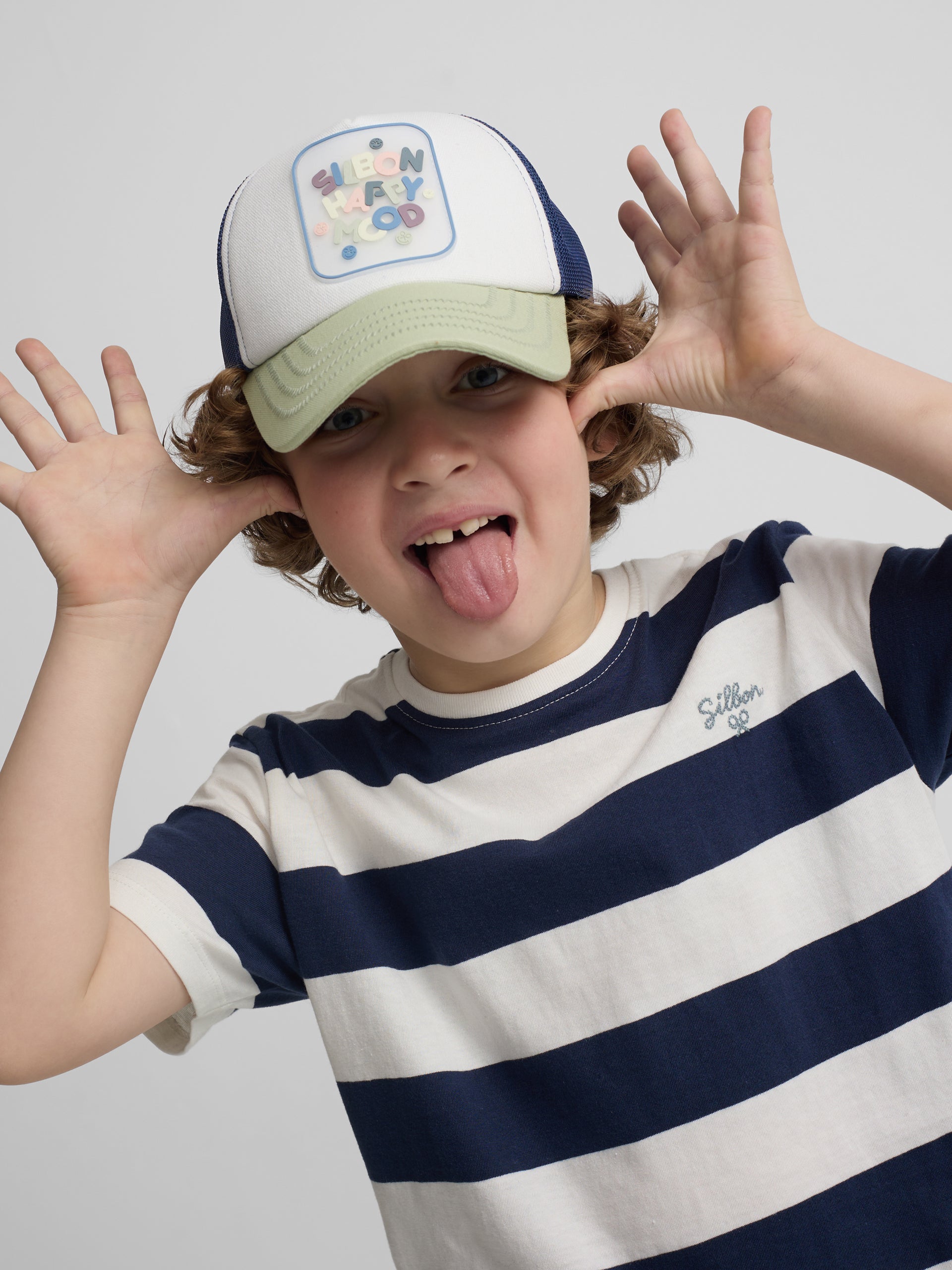 Kids' vintage blue striped t-shirt