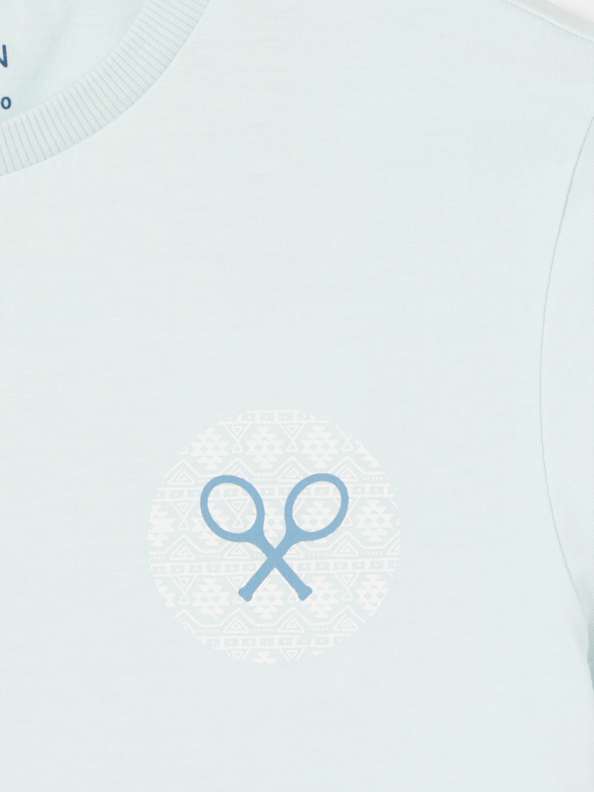 Kids' T-shirt ethnic racket light blue
